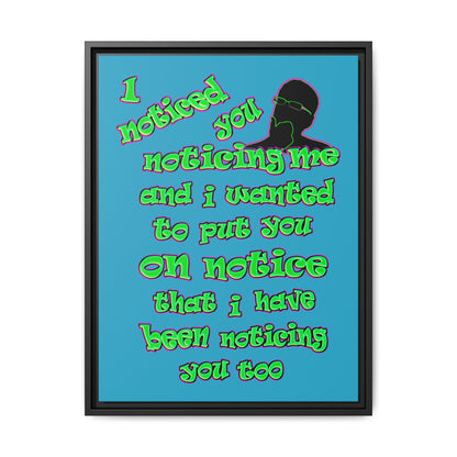 noticed you noticing - framed canvas art (turquoise)