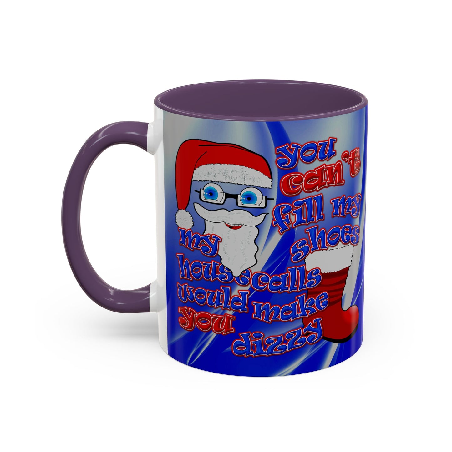 santa's shoes - Accent Mug (blue-white wave)