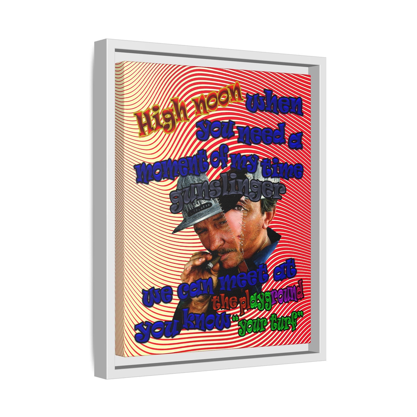 high noon - framed canvas art (yellow-orange wave)