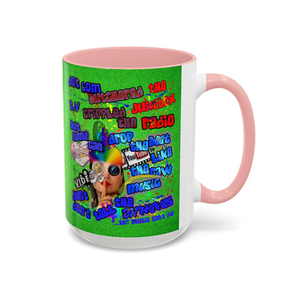 drop the beat - Accent Mug (green turf)