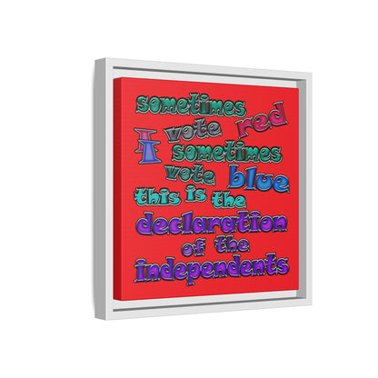 declaration of the independents - framed canvas art (red)