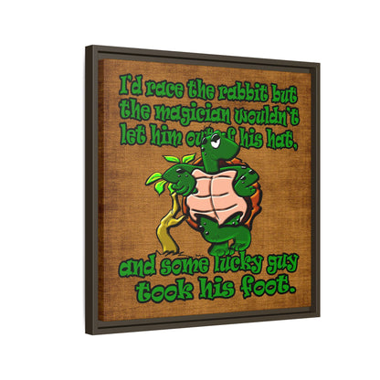 turtle race - framed canvas art (brown papyrus)