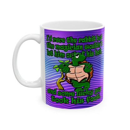 turtle race - White Mug (purple wave)