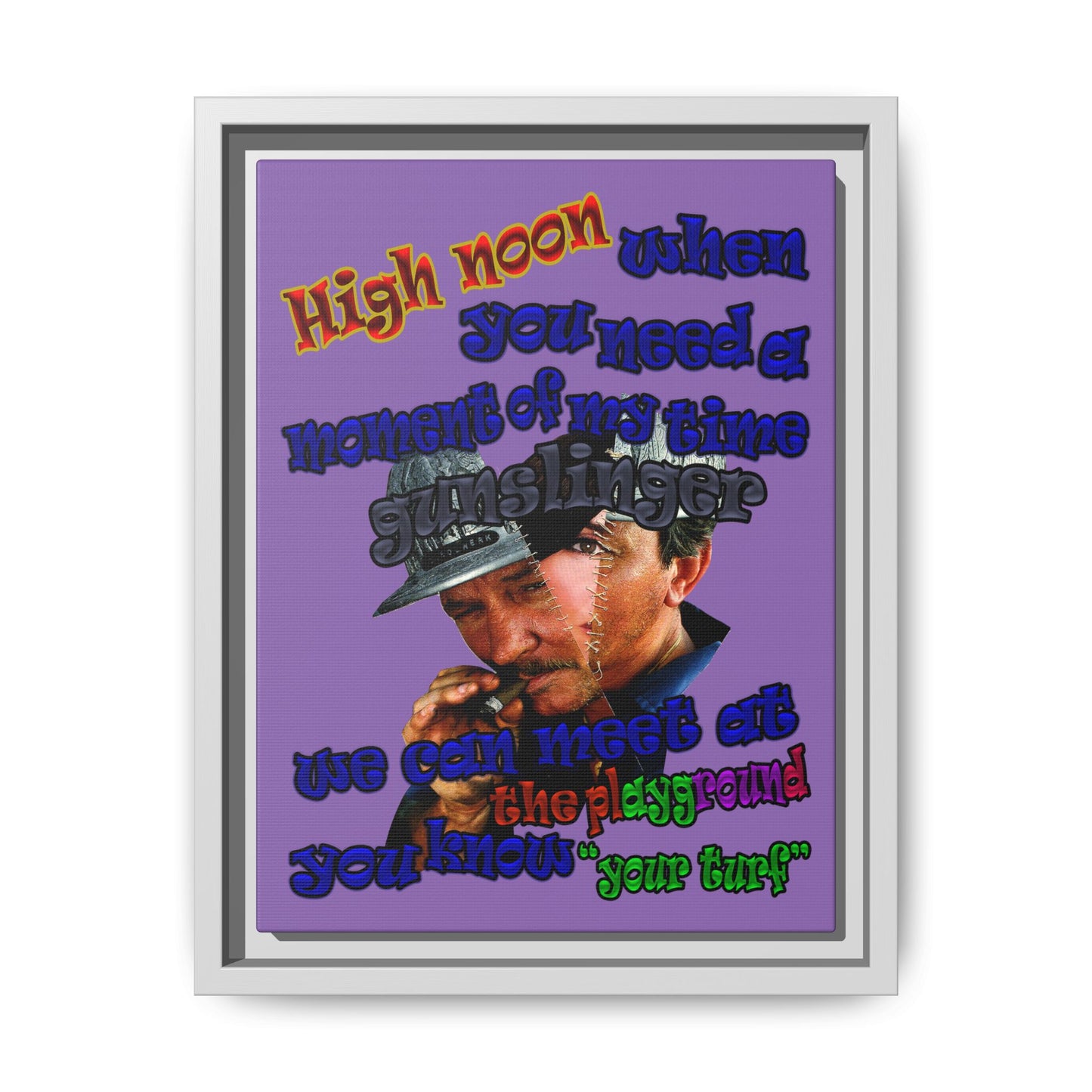 high noon - framed canvas art (light purple)