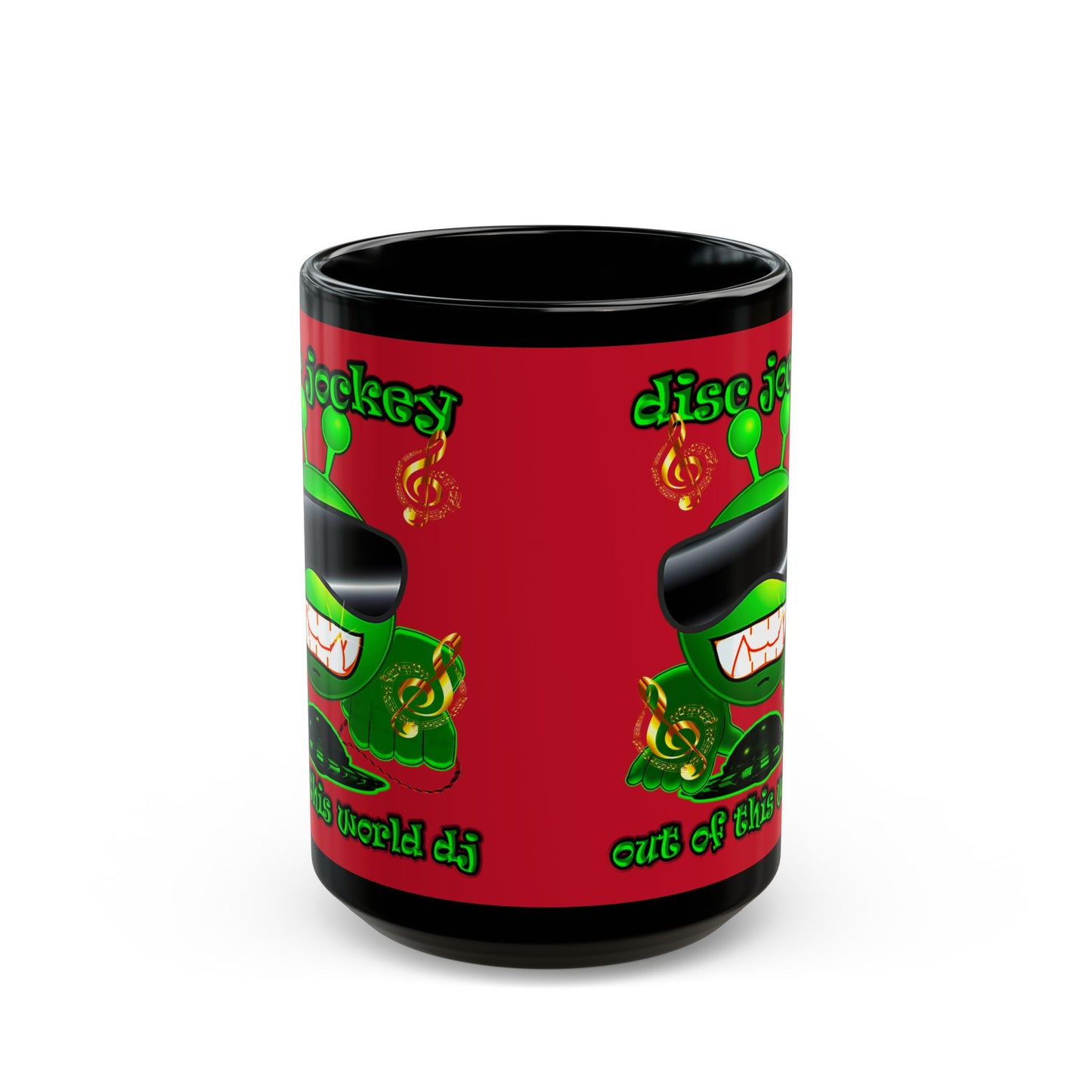 disc jockey - Black Mug (dark red)