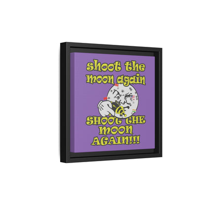 shoot the moon again - framed canvas art (light purple)