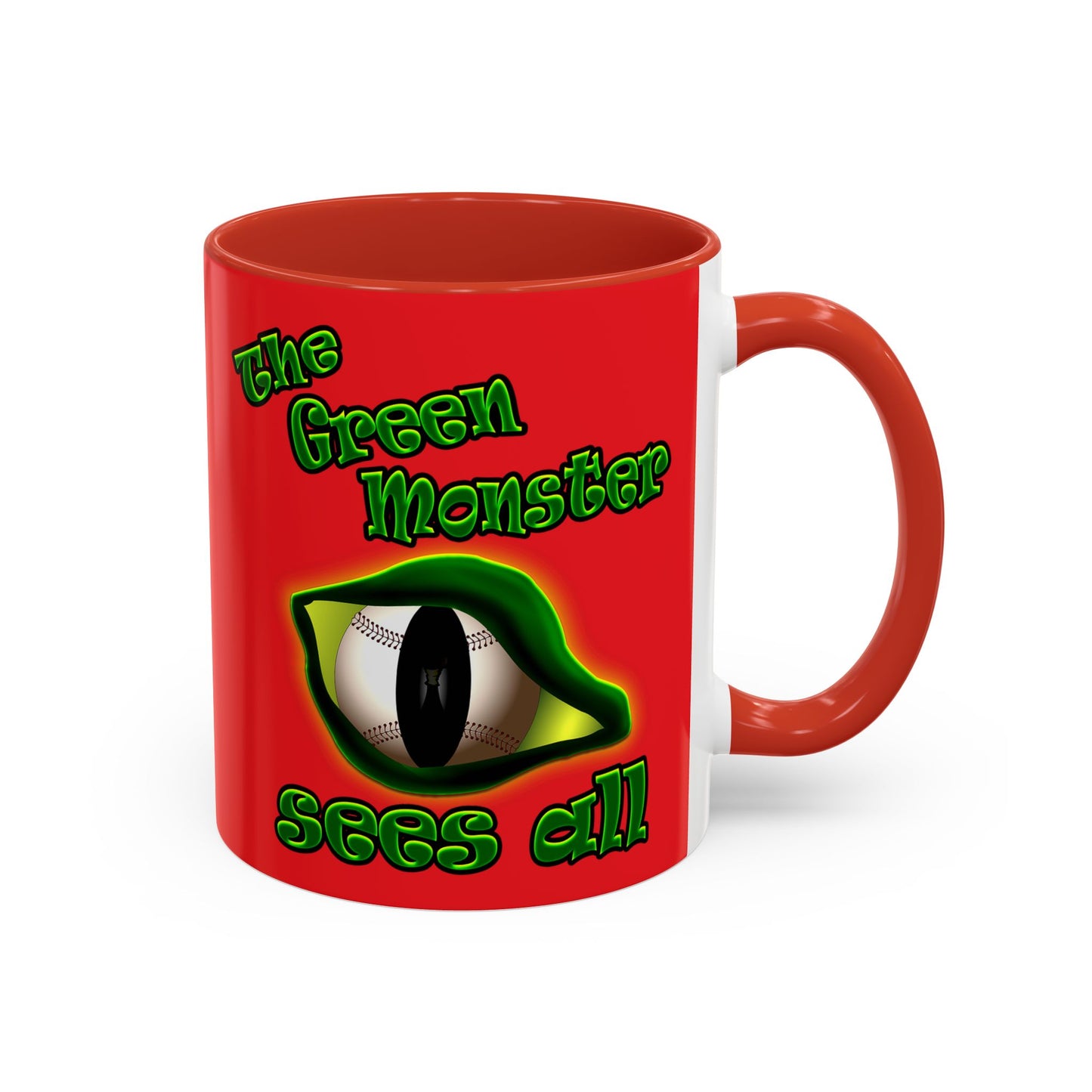 green monster - Accent Mug (red)