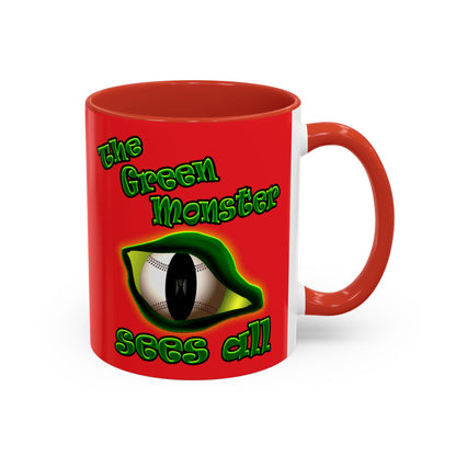 green monster - Accent Mug (red)