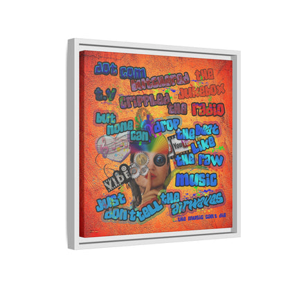 drop the beat - framed canvas art (burnt orange)