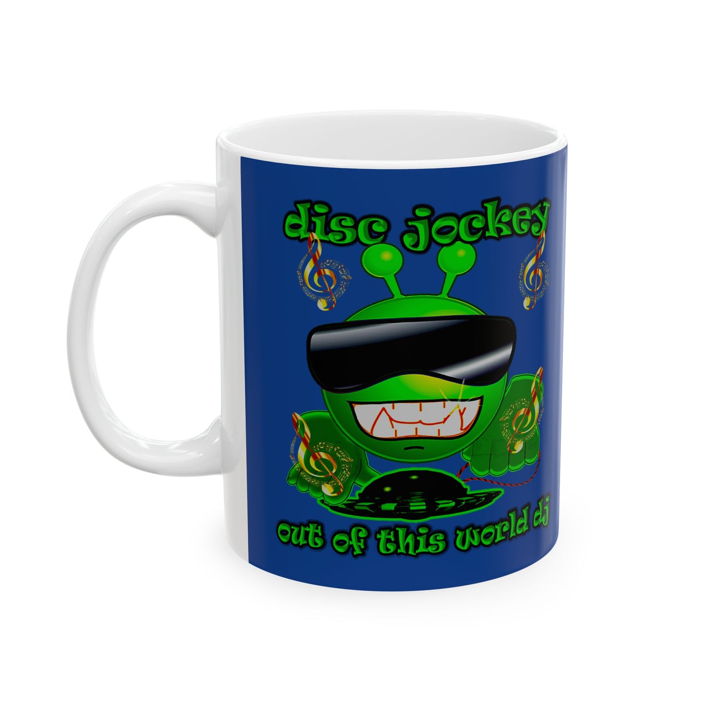 disc jockey - White Mug (dark blue)