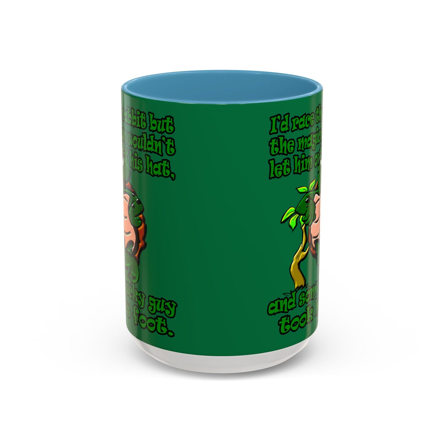 turtle race - Accent Mug (dark green)