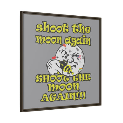 shoot the moon again - framed canvas art (grey)