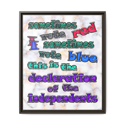 declaration of the independents - framed canvas art (white marble)