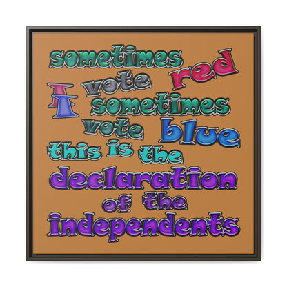 declaration of the independents - framed canvas art (light brown)