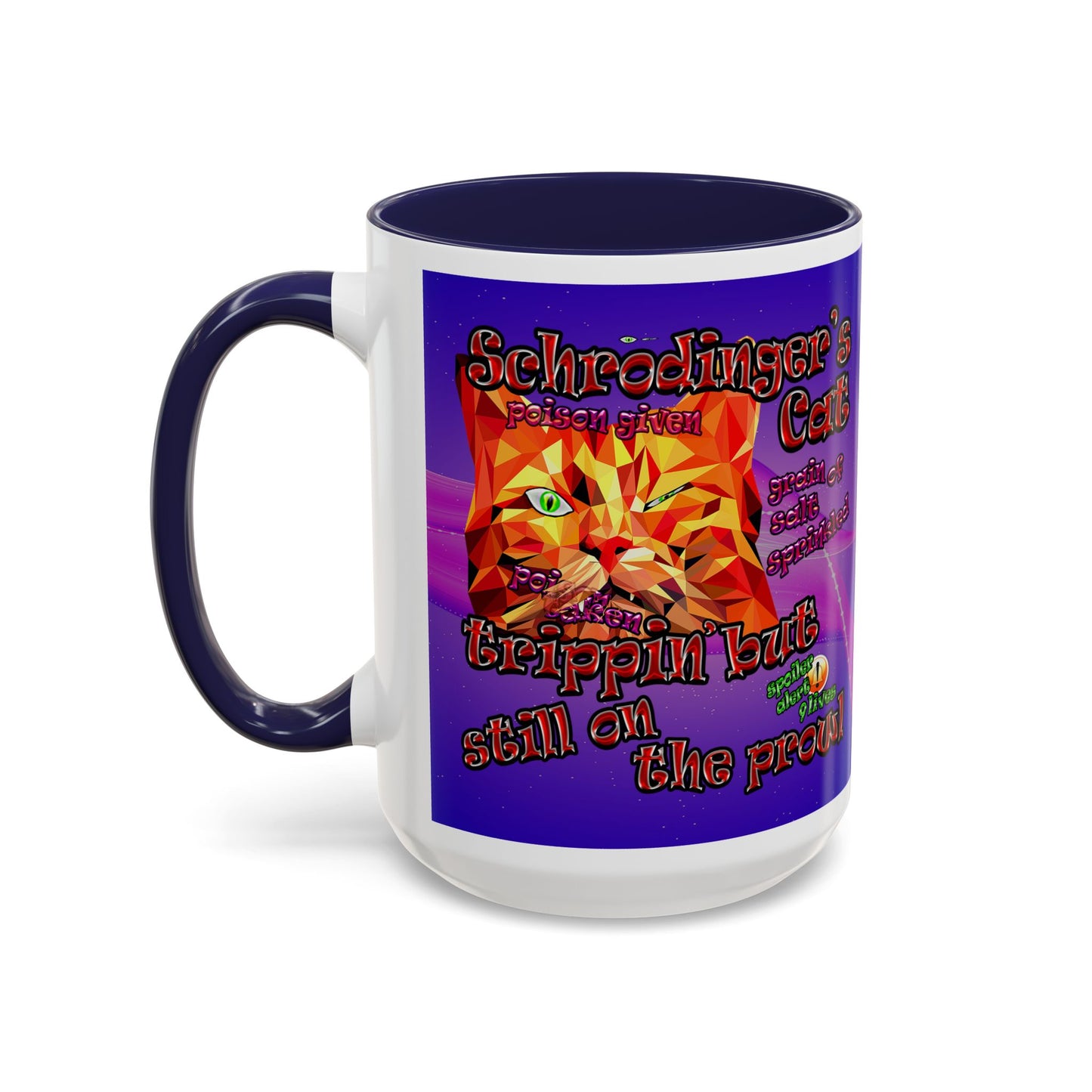 schrodinger's cat - Accent Mug (purple-pink wave)