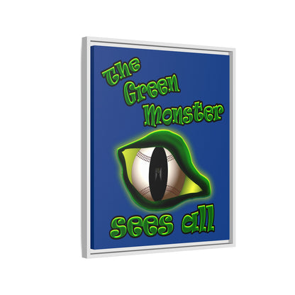green monster - framed canvas art (dark blue)