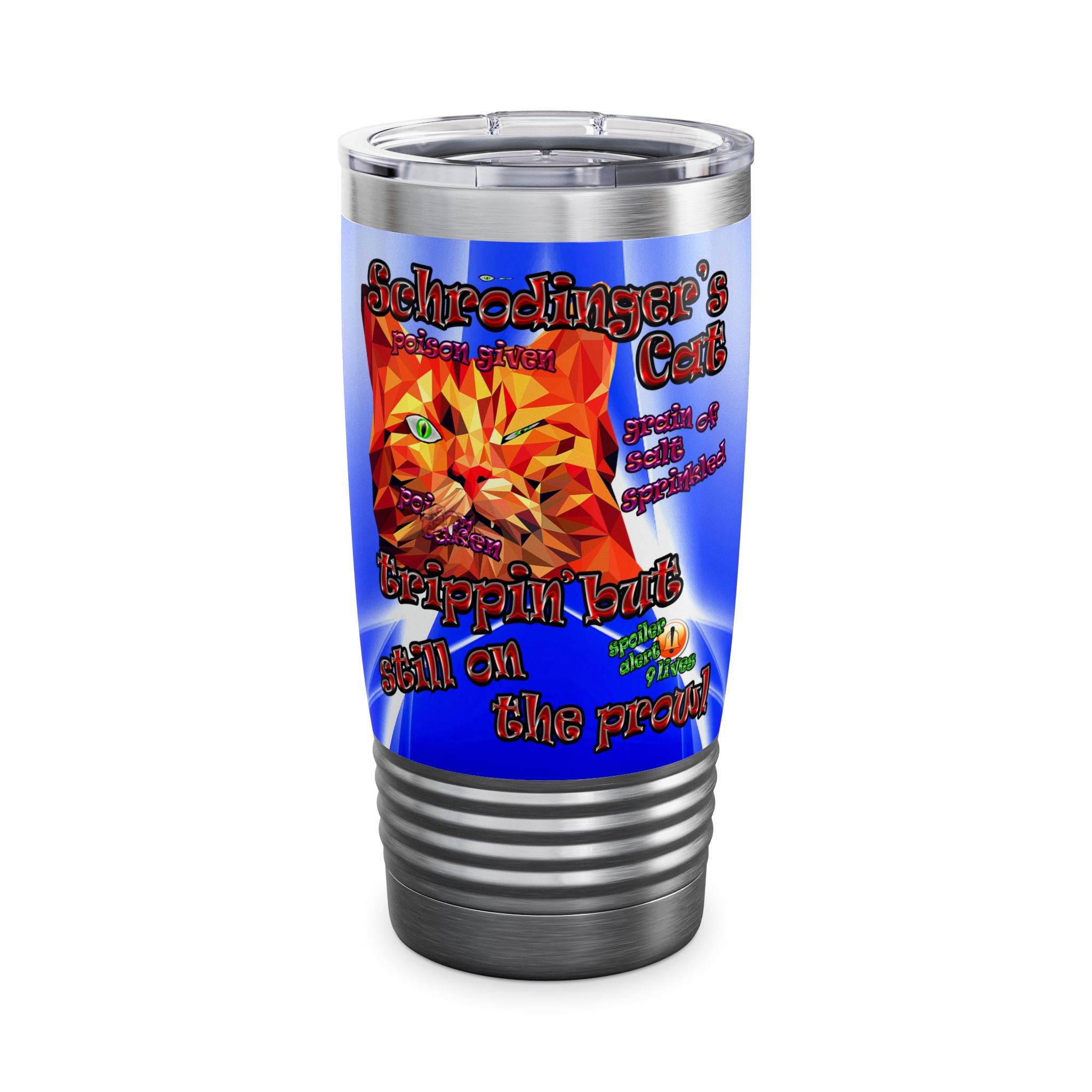 schrodinger's cat - Ringneck Tumbler, 20oz (blue-white wave)