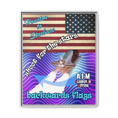 shoot for the stars - framed canvas art (purple wave)