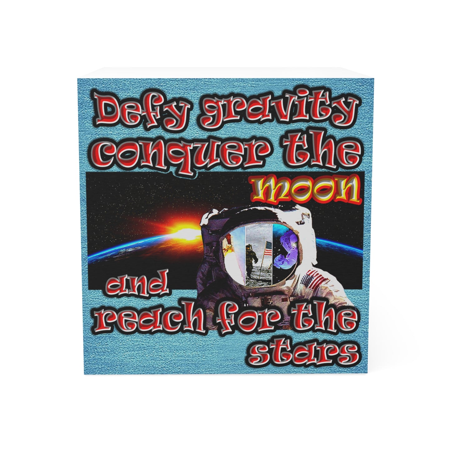 defy conquer reach - note cube (faded blue)
