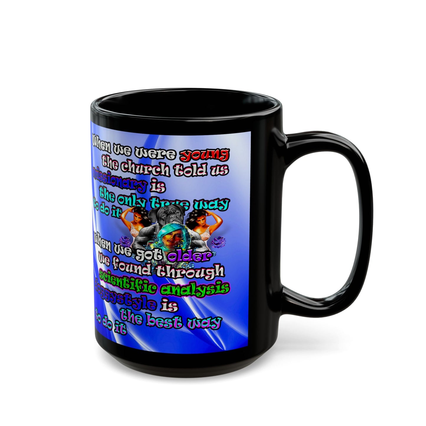 doggystyle - Black Mug (blue-white wave)