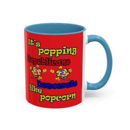 popping like popcorn - Accent Mug (red)