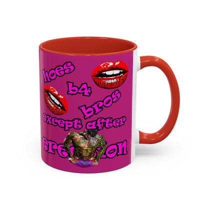 hoes b4 bros - Accent Mug (pink)