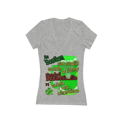 celtics logo - Women's Jersey Short Sleeve Deep V-Neck Tee