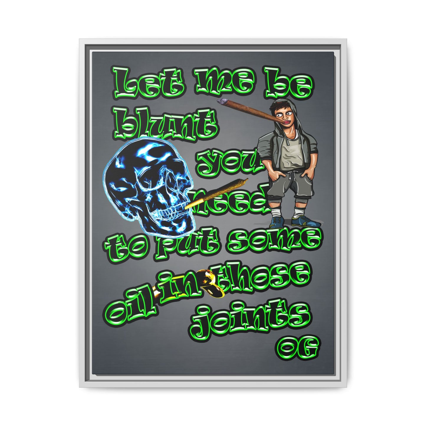 og - framed canvas art (grey-light grey)