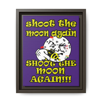 shoot the moon again - framed canvas art (purple)