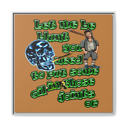 og - framed canvas art (light brown)