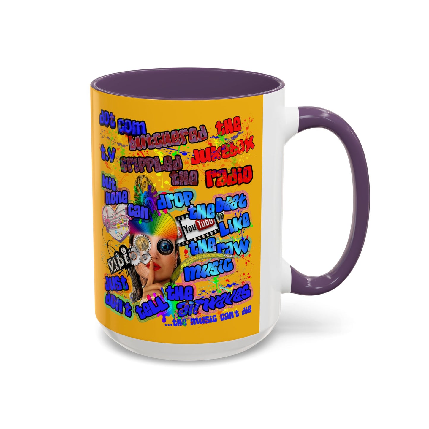 drop the beat - Accent Mug (yellow)