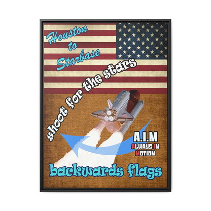 shoot for the stars - framed canvas art (brown papyrus)