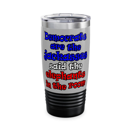 donkeys and elephants - Ringneck Tumbler, 20oz (light grey)
