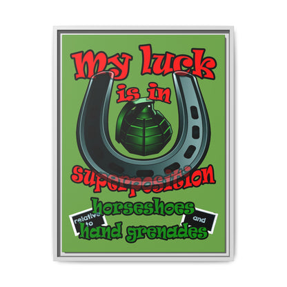 my luck - framed canvas art (green)