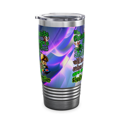 christmas spirits of boston - Ringneck Tumbler, 20oz (grey-pink wave)
