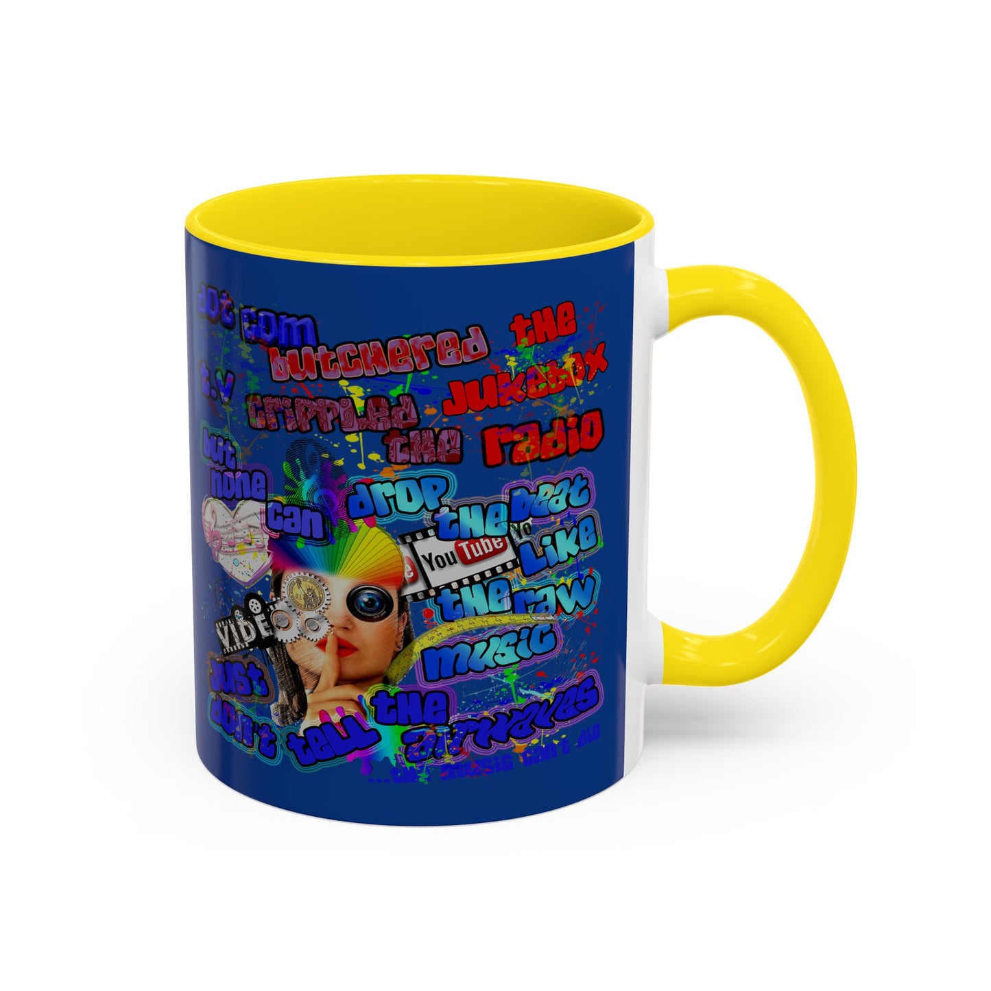 drop the beat - Accent Mug (dark blue)