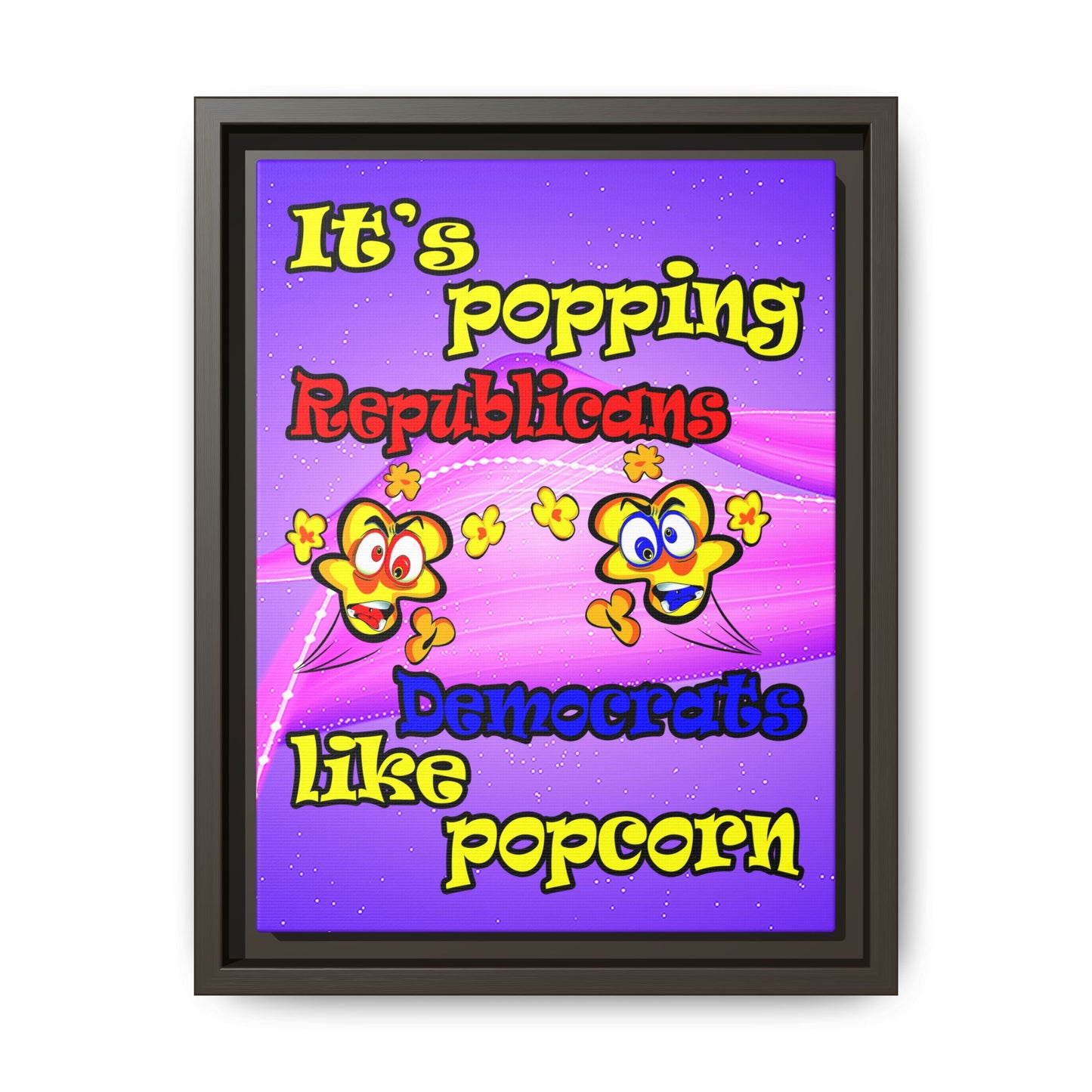 popping like popcorn - framed canvas art (purple-pink wave)