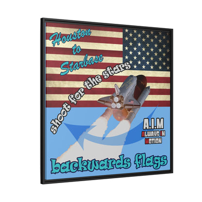 shoot for the stars - framed canvas art (light blue)