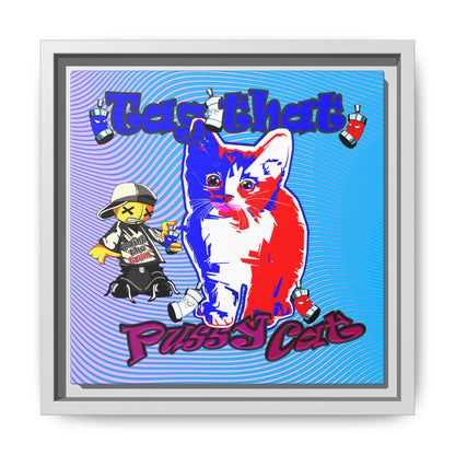 tag that - framed canvas art (light blue-purple wave)
