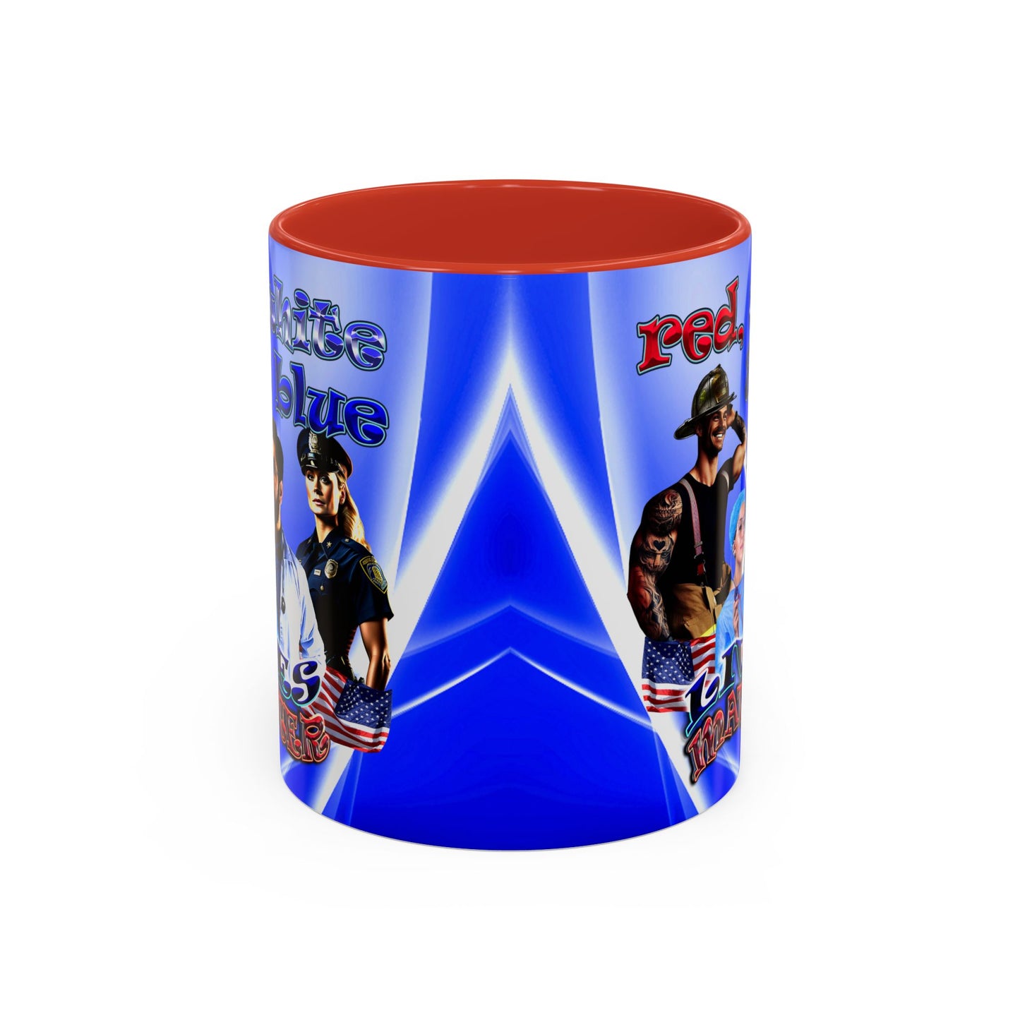 rw&b lives matter - Accent Mug (blue-white wave)