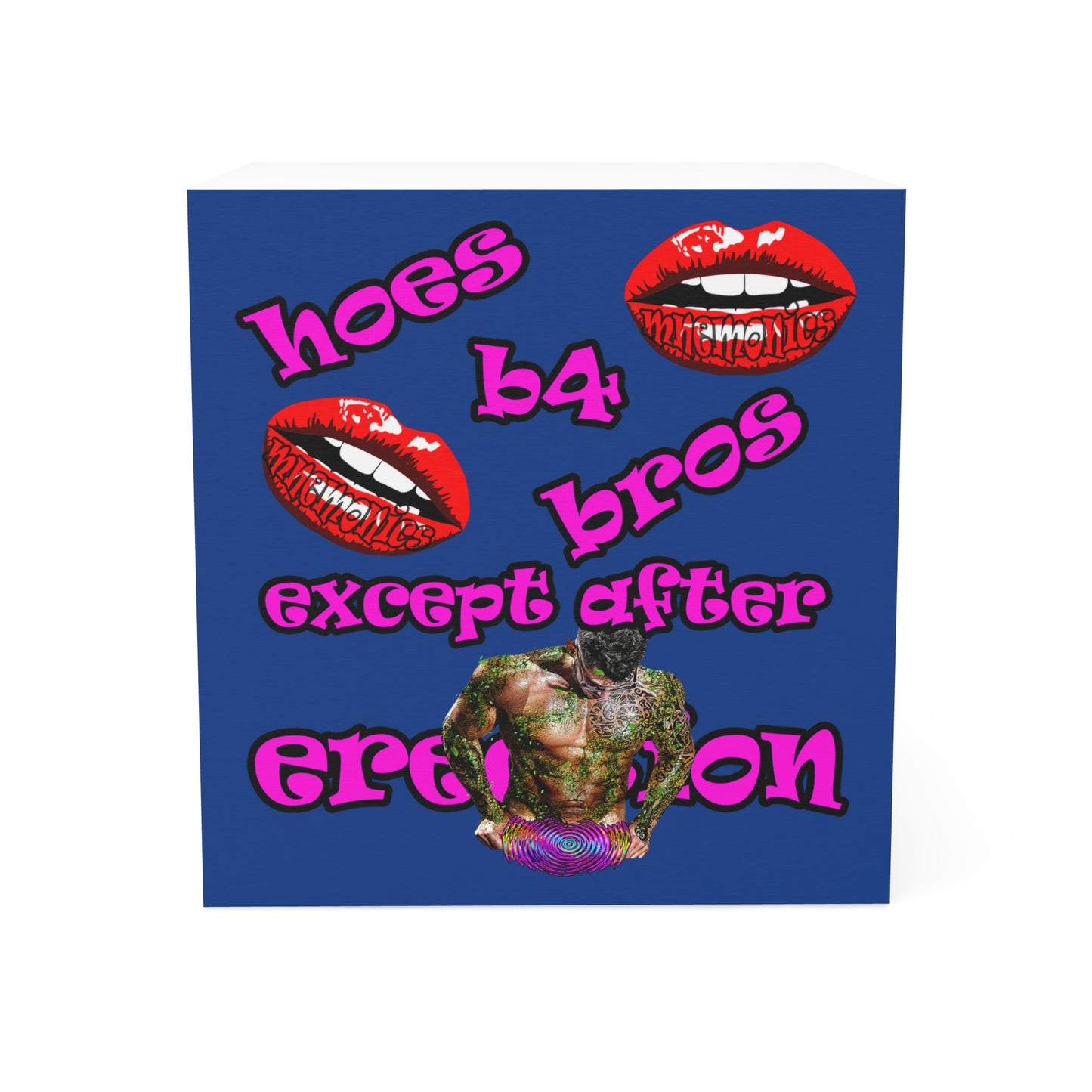 hoes b4 bros - note cube (dark blue)
