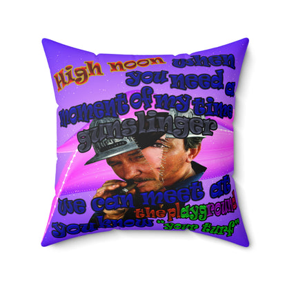 high noon - Spun Polyester Square Pillow - (purple-pink wave)