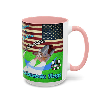 shoot for the stars - Accent Mug (green turf)