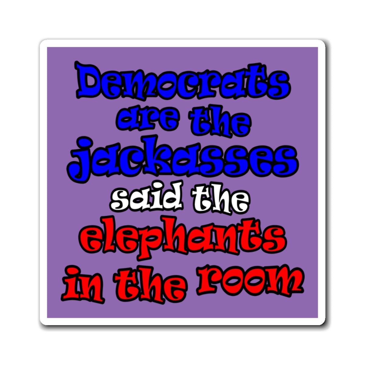 donkeys and elephants - Magnets - (light purple)