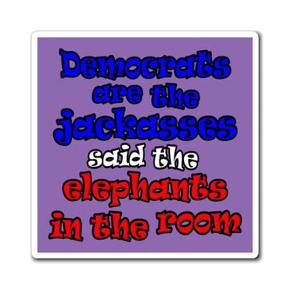donkeys and elephants - Magnets - (light purple)