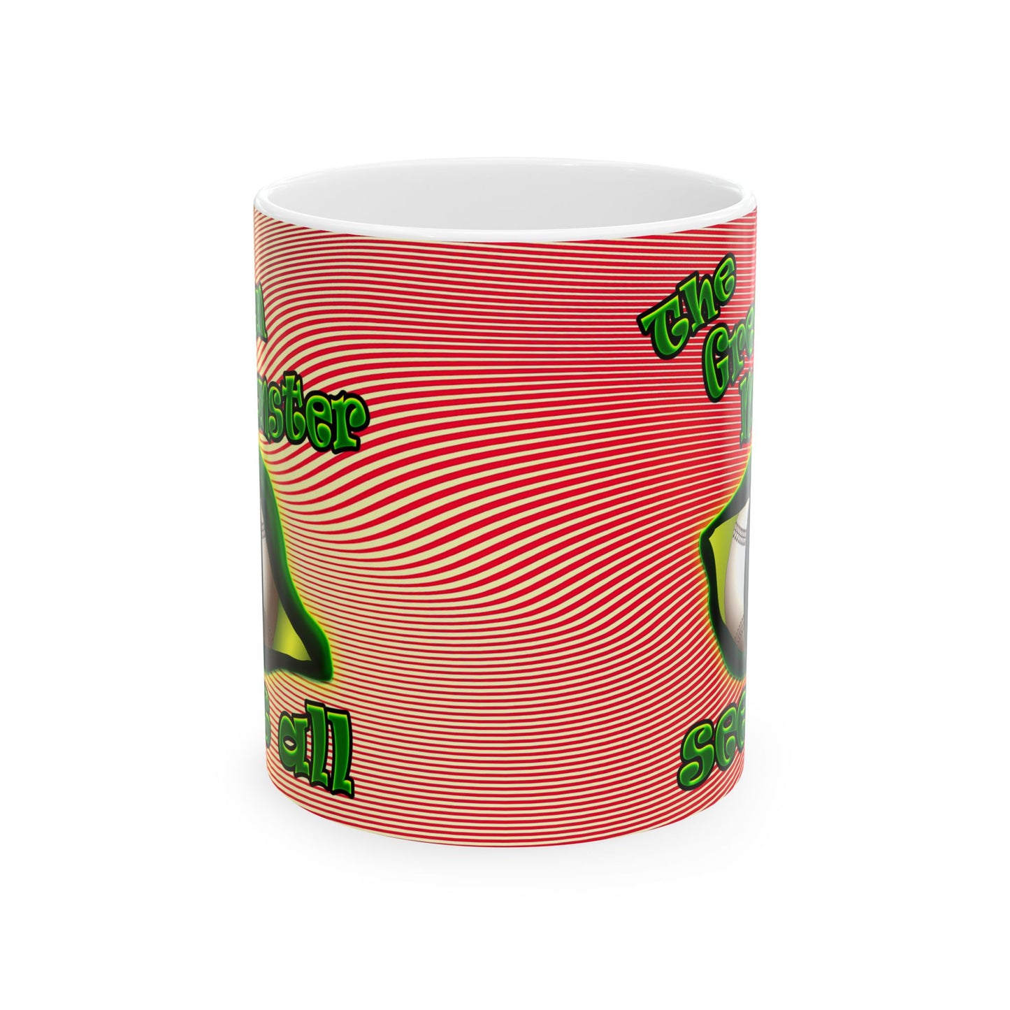 green monster - White Mug (yellow-orange wave)