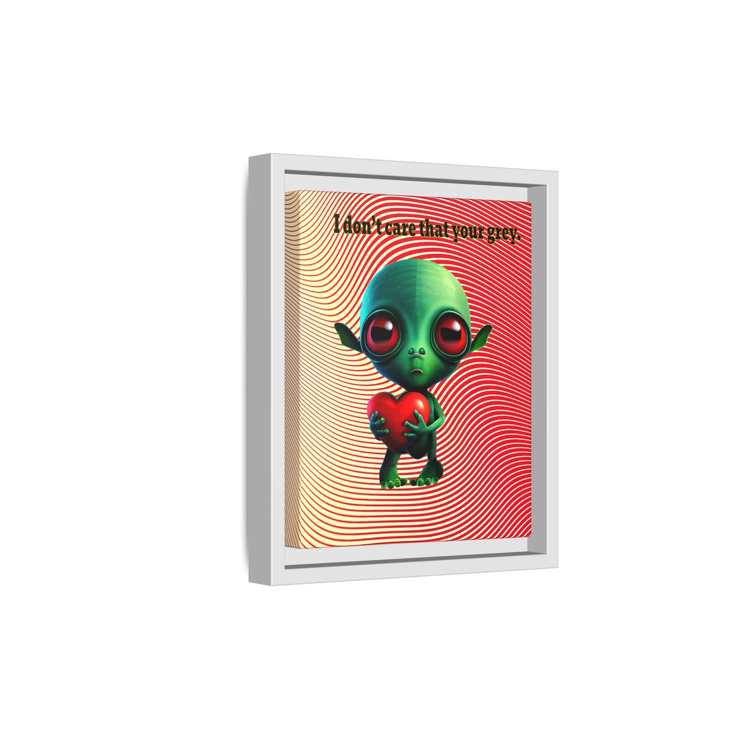I don't care that your grey - framed canvas art (yellow-orange wave)