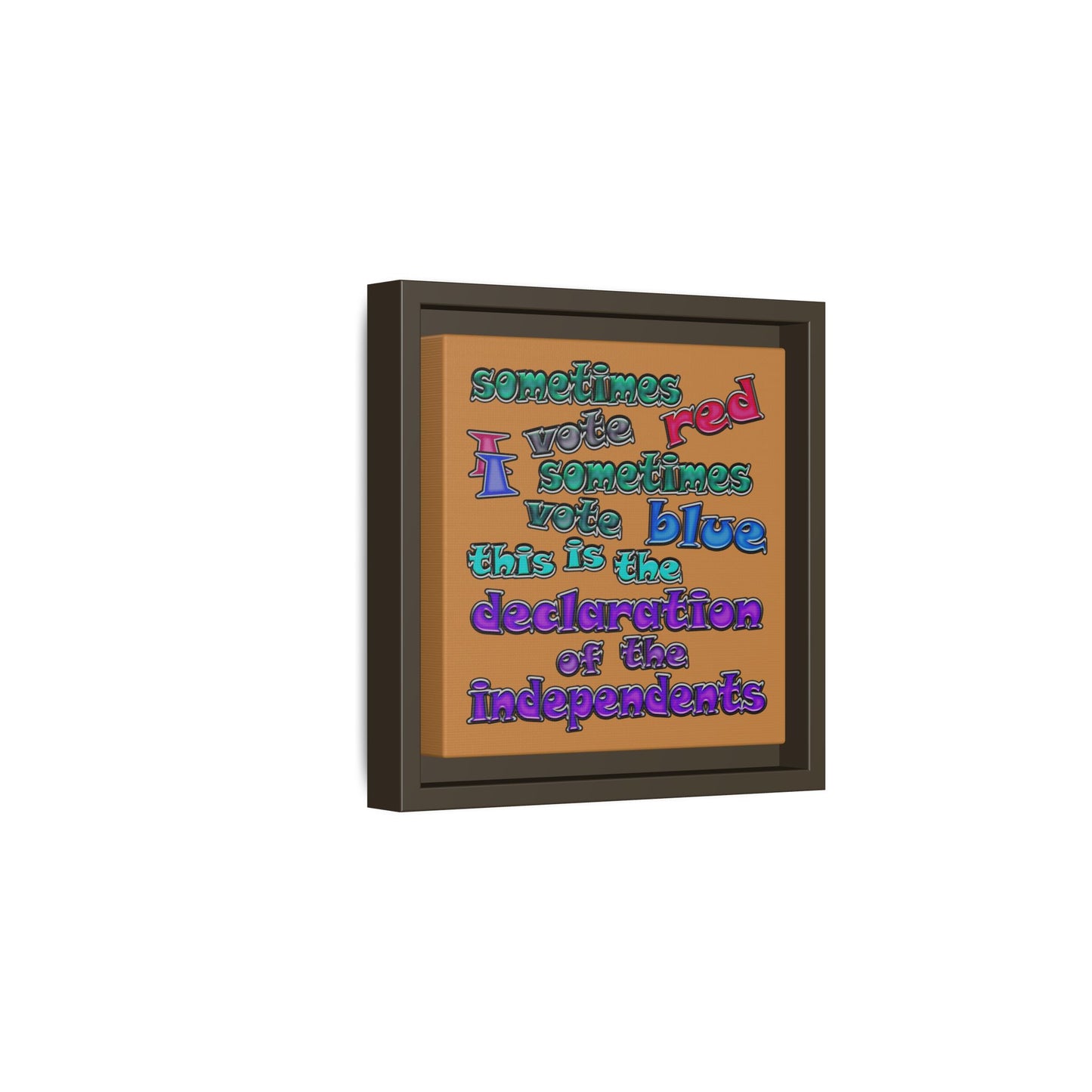 declaration of the independents - framed canvas art (light brown)