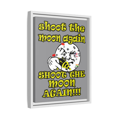 shoot the moon again - framed canvas art (grey)