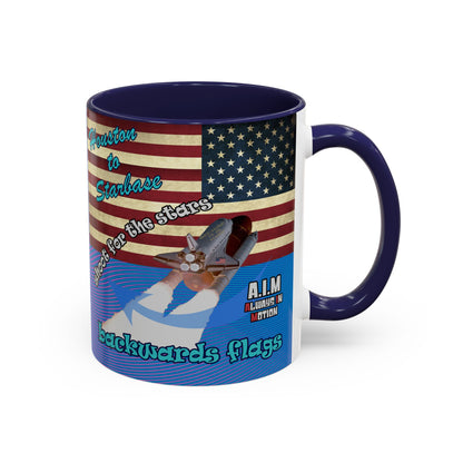 shoot for the stars - Accent Mug (light blue-purple wave)